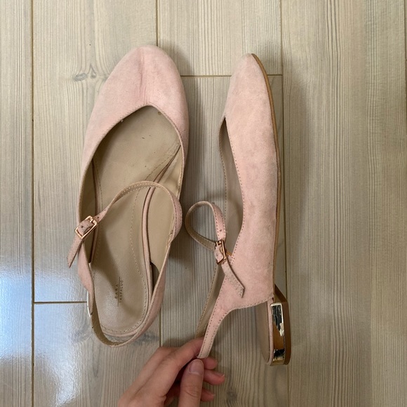 Zara Pink Slingback Suede Ballet Flats - Picture 3 of 5